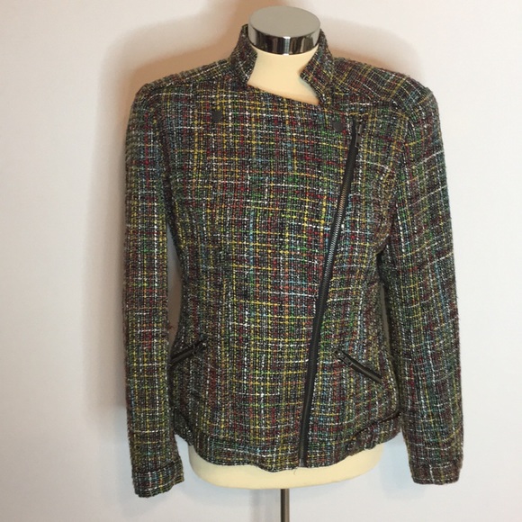 Coldwater Creek Jackets & Blazers - Coldwater creek rainbow tweed Moto jacket